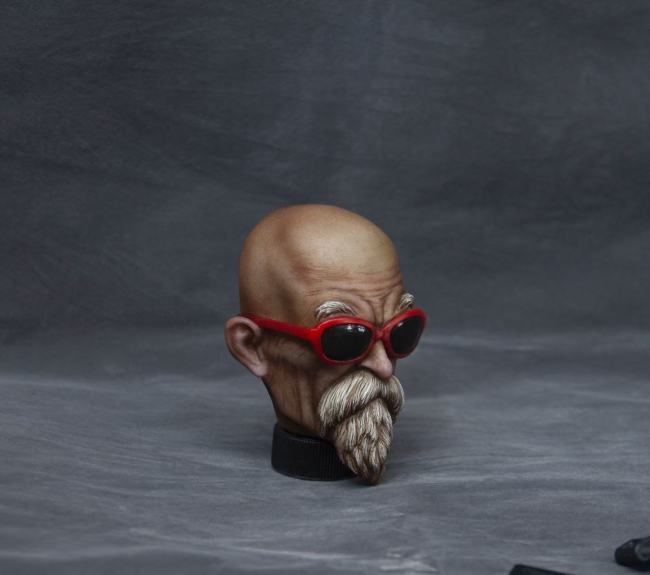 Handmade Custom DBZ Master Roshi Head Sculpture Fridge Magnet Resin Kitchen Decor Collectible Gift