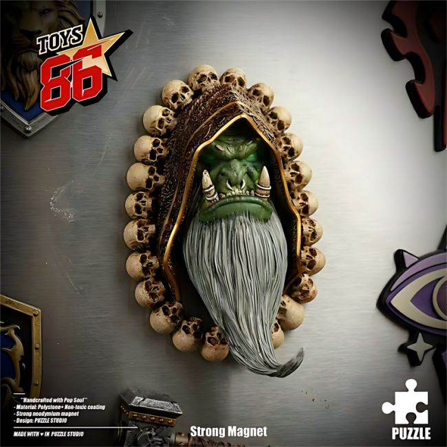 Pre-sale Puzzle Studio WOW World of Warcraft Gul'dan1/4 head carved fridge magnet Resin statue Figure Collection Gift