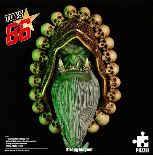 Pre-sale Puzzle Studio WOW World of Warcraft Gul'dan1/4 head carved fridge magnet Resin statue Figure Collection Gift