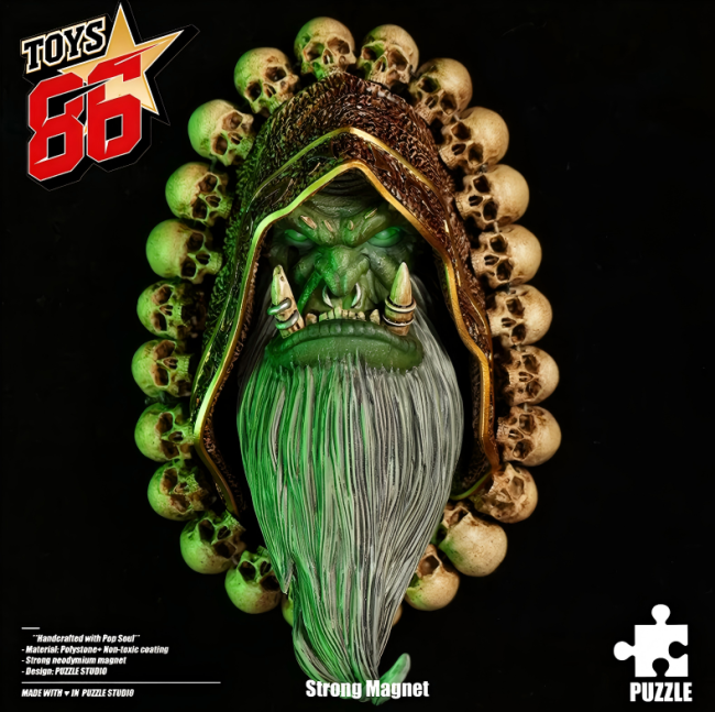 Pre-sale Puzzle Studio WOW World of Warcraft Gul'dan1/4 head carved fridge magnet Resin statue Figure Collection Gift