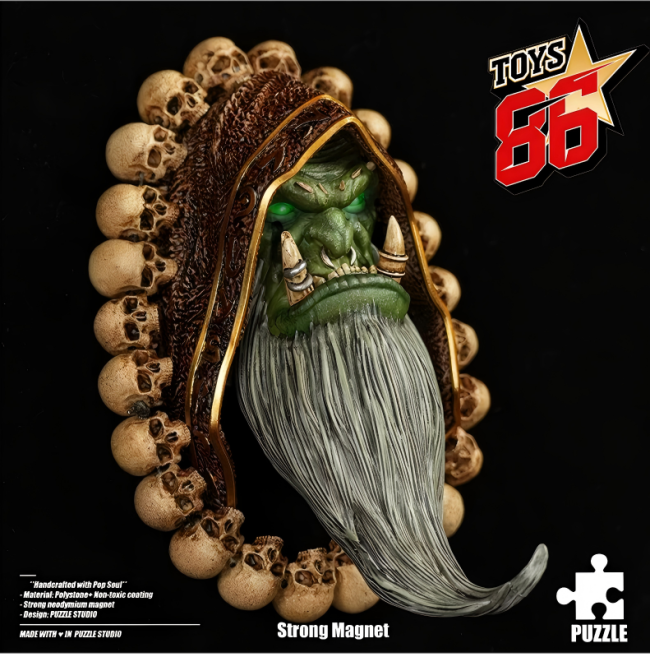 Pre-sale Puzzle Studio WOW World of Warcraft Gul'dan1/4 head carved fridge magnet Resin statue Figure Collection Gift