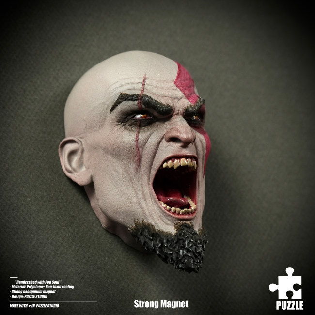 Pre-sale Puzzle Studio God of War Kratos Fridge Magnet Dragon Ball Resin Statue Figure Collection Gift