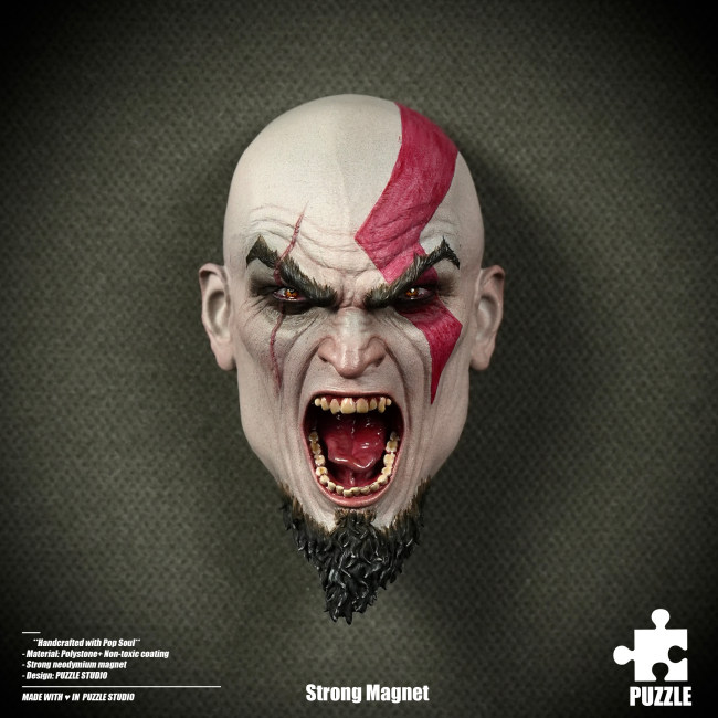 Pre-sale Puzzle Studio God of War Kratos Fridge Magnet Dragon Ball Resin Statue Figure Collection Gift
