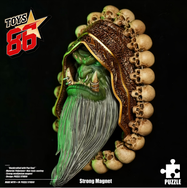 Pre-sale Puzzle Studio WOW World of Warcraft Gul'dan1/4 head carved fridge magnet Resin statue Figure Collection Gift