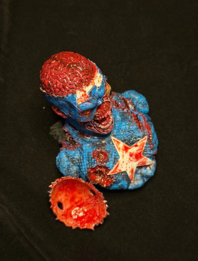 Handmade Custom Zombie Captain America Fridge Magnet bust Resin Kitchen Decor Collectible Gift