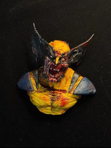 Handmade Custom Zombie Wolverine Fridge Magnet bust Resin Kitchen Decor Collectible Gift