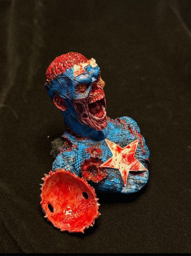 Handmade Custom Zombie Captain America Fridge Magnet bust Resin Kitchen Decor Collectible Gift