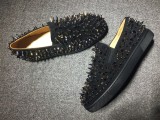 Men Red Bottom Sneakers Christian Louboutin Flat Boat Black Shoes With Spikes