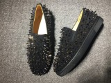 Men Red Bottom Sneakers Christian Louboutin Flat Boat Black Shoes With Spikes