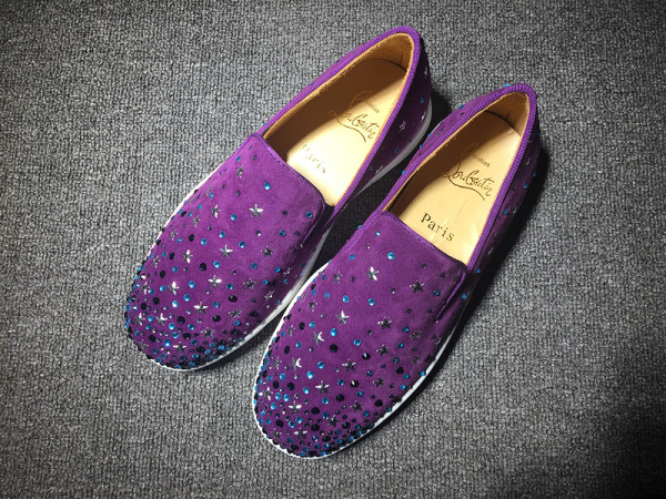 red bottoms for men sneakers Christian Louboutin Flat Purple Suede ...