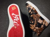 red bottom boots for men Christian Louboutin leopard print High Top Sneakers