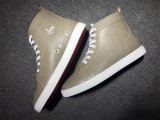 red bottom boots for men Christian Louboutin Leather High Top Sneakers