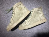 Christian Louboutin High Top Flats Army Green Suede Men Sneakers