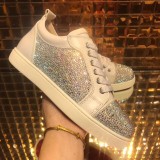 Christian Louboutin White Low Top Strass Junior Shoes