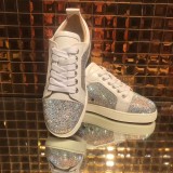 Christian Louboutin White Low Top Strass Junior Shoes