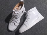 Christian Louboutin White Leather High Top Flats Men Sneakers