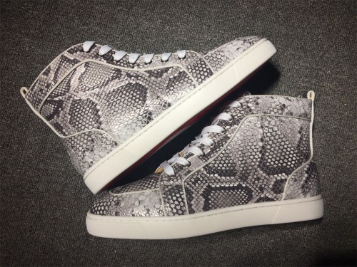 red bottom shoes for men - Christian Louboutin Python High Top Men Sneakers - red bottoms for men - bottom sneakers US$ 280.00- m.redbottomsneaker.com
