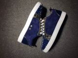 Christian Louboutin Sneaker Low Top Junior Blue Toes With Strass Spikes Men Shoes