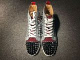 Christian Louboutin No Limit F18 High Top Silver Spikes Men Shoes