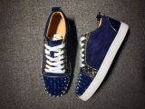 Christian Louboutin Sneaker Low Top Junior Blue Toes With Strass Spikes Men Shoes