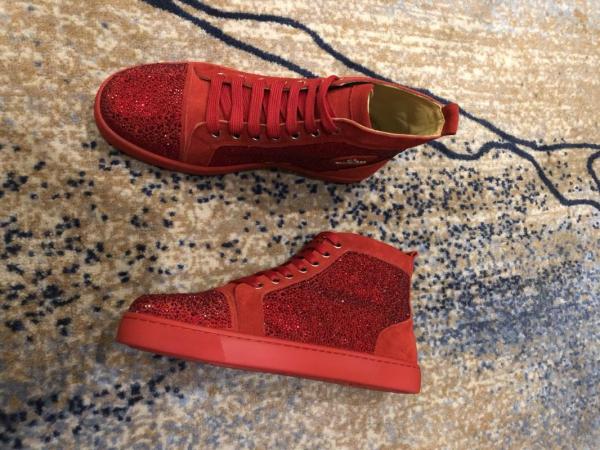 red bottom shoes for men - Christian Louboutin Flat Red Strass Red ...