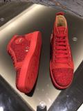 Christian Louboutin Flat Red Strass Red Suede Men Shoes