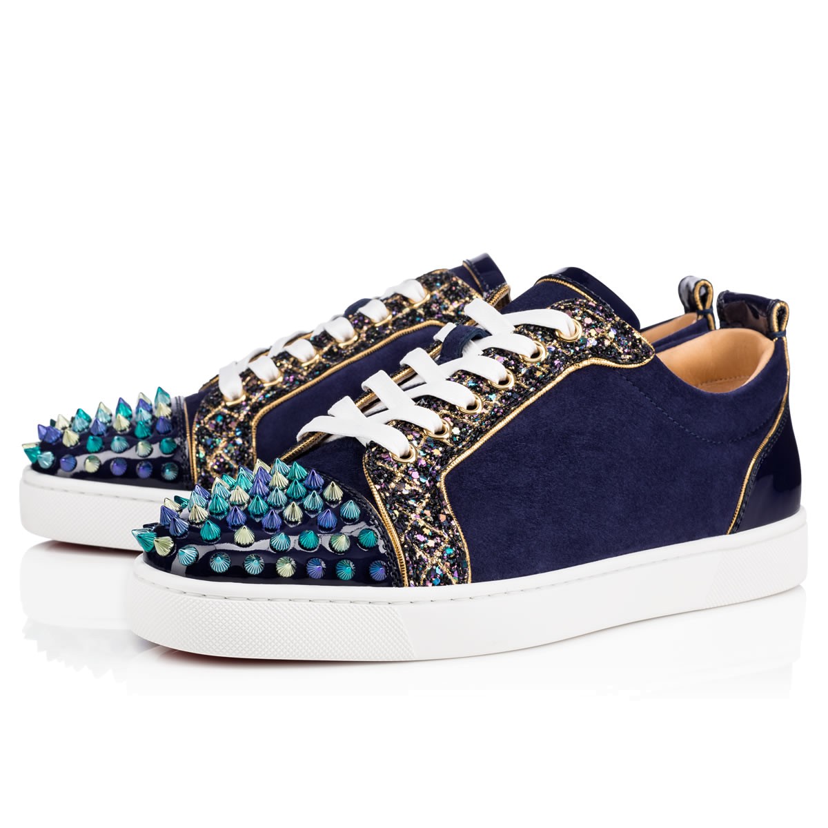 red bottom shoes for men - Christian Louboutin Sneaker Low Top Junior Blue Toes With Strass ...