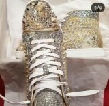 Christian Louboutin High Top Gold Spikes Men Shoes Louis Flat
