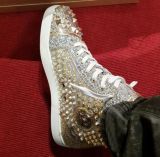 Christian Louboutin High Top Gold Spikes Men Shoes Louis Flat