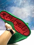 Christian Louboutin Green Suede High Top Spikes Flats Men Sneakers