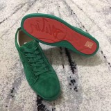 Christian Louboutin Sneaker Low Top Junior Green Suede Shoes