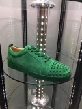 Christian Louboutin Sneaker Low Top Junior Green Suede Spikes Shoes