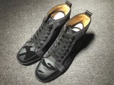 Christian Louboutin Grey Camouflage High Top Flats Men Sneakers