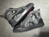 Christian Louboutin Grey Camouflage High Top Flats Men Sneakers