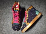 Christian Louboutin High Leopard Print WIth Strass Spikes Men Shoes