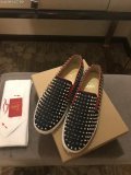 Christian Louboutin Denim Blue With Spike Boat Shoes