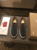 Christian Louboutin Denim Blue With Spike Boat Shoes