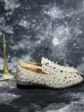 loafers for men Christian Louboutin Loafer White Spikes Men Shoes