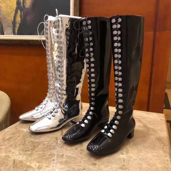 dior women boot long style silver or black