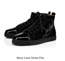 christian louboutin Navy Louis Strass Flat shoes
