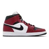 Nike Mens Air Jordan 1 Mid  Chicago Black Toe  Basketball Sneakers