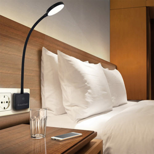 Plug In Remote Control Dimmable Led Wall Night Light Swing Arm Led Bedside Lamp Work Light 4w 350lm Natural White Lighting 5000k European Power Plug 1 Lamp And 1 Remote By Enuotek