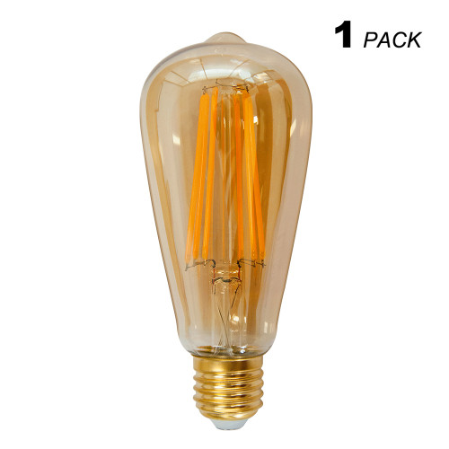 St64 Vintage Edison Led Long Filament Light Bulb St21 6w Screw E26