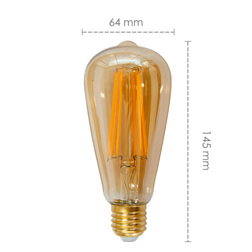 St64 Vintage Edison Led Long Filament Light Bulb St21 6w Screw E26