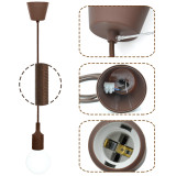 Brown Decorative Kitchen LED Ceiling Pendant Light Fixture with G95 LED Big Globe Light Bulb 6W Cool White Lighting Maximum 168CM Adjustable Height 1 Lamp and 1 LED Bulb