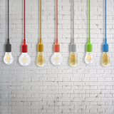 Yellow Decorative LED Hanging Ceiling Pendant Light Fixture G95 LED Big Globe Light Bulb Included 6W Warm White Lighting Length Maximum 168CM 1 Lamp and 1 LED Bulb