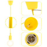 Yellow Dining Room LED Ceiling Hanging Pendant Lamp Kit with G95 LED Big Globe Light Bulb Cool White Lighting Maximum 168CM Adjustable Height 1 Lamp and 1 LED Bulb