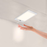 Touchless Hand Sensor 5W LED Under Cabinet Cupboard Lamp Panel Light with DC12V Hardwired Connection and Power Adapter Neutral White Lighting 4000K
