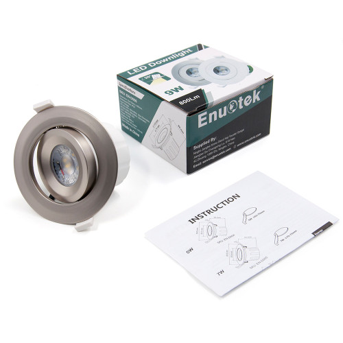 Metal Color Plastic Angled Led Ceiling Recessed Spot Lamp Spotlight Downlight Warm White 3000k 9w Ceiling Hole Diameter 85 90mm Ac100 240v 1 Pack By Enuotek