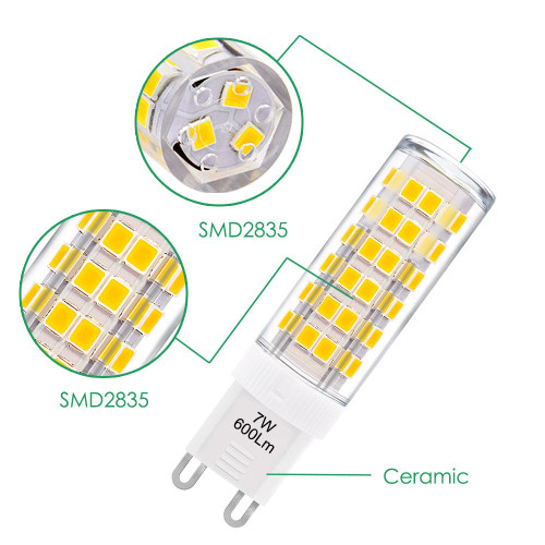 Super Bright 7w G9 Gu9 Miniature Led Light Bulbs Capsule Corn Lamp Bulbs Warm White 3000k 600lm Ac220 240v Replace 60w G9 Halogen Light Bulb 6 Pack By Enuotek